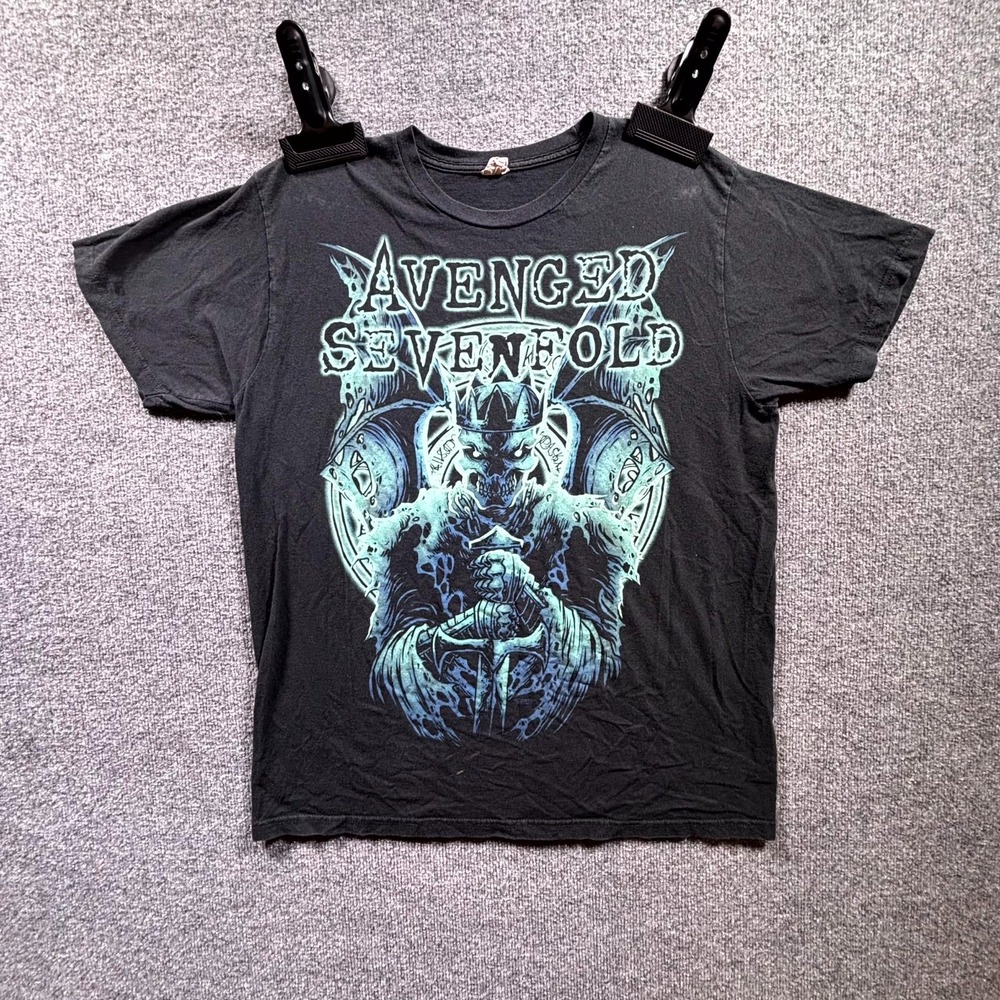 Bay Island Sportswear Avenged Sevenfold T-Shirt Men XL Black Graphic Knit Cotton
